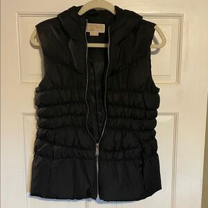 Michael Kors Black Hooded Puffer Vest